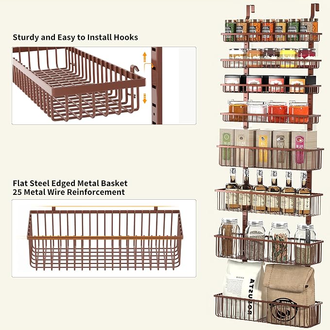 Moforoco Over The Door Pantry Organizer, Pantry Door Organizer Shelves - Image 2