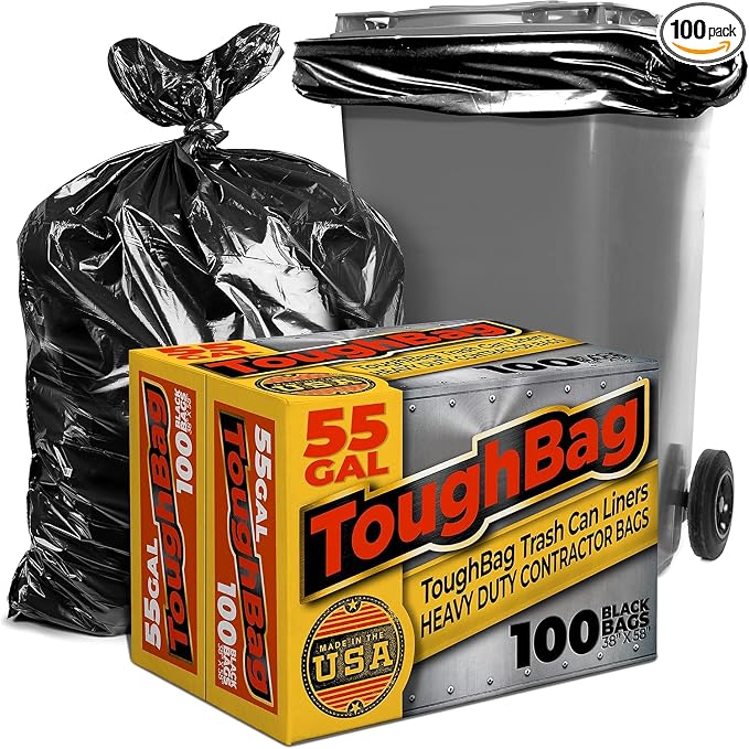 ToughBag 55 Gallon Trash Bags Heavy Duty by ToughBag
