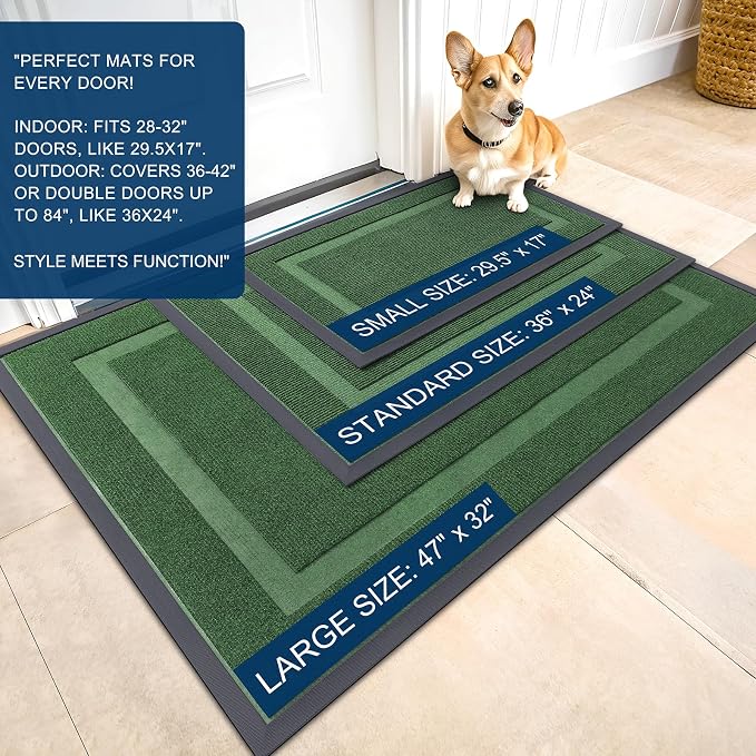 OLANLY Front Door Mat Indoor Outdoor Entrance, Waterproof All-Season, - Image 3
