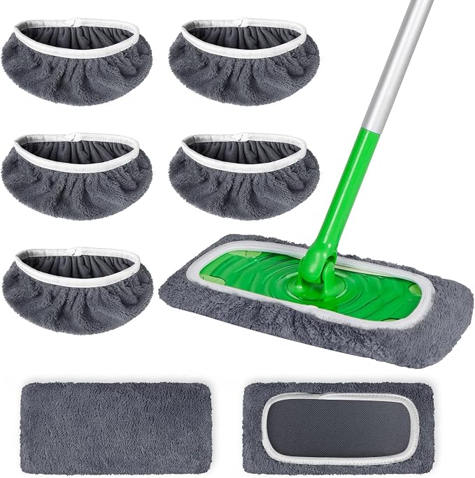 5 Pack Reusable Microfiber Mop Pads Compatible by AmaVins