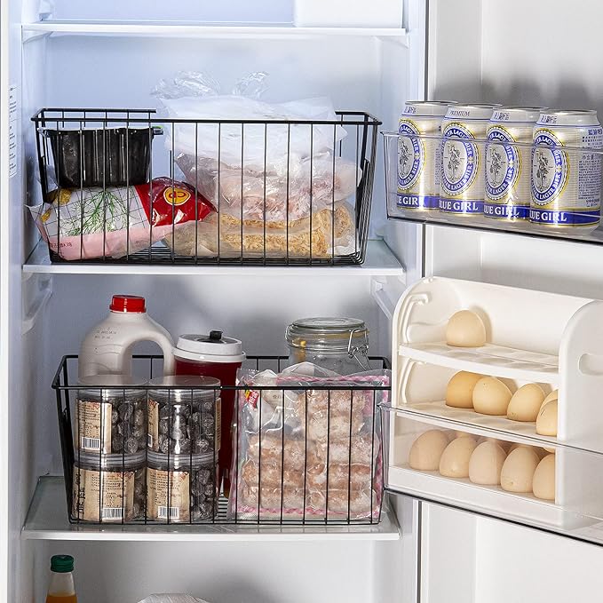 16inch Freezer Wire Storage Organizer Baskets, Household Refrigerator Bin - Image 7