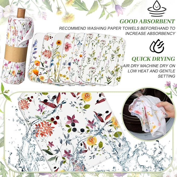 90 Pack Reusable Cleaning Cloths Washable Cotton Kitchen Dish Towels - Image 3