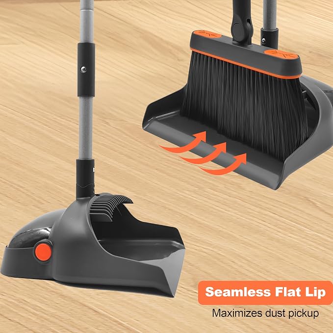 Broom with Dustpan Combo Set, 180 Degree Rotating Brush Indoor Sweeping - Image 2