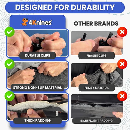 4Knines Split Cargo Liner for SUV – for Dogs & Pets, Heavy-Duty, Waterproof Trunk Mat & Cargo Cover – Fits 60/40 Split Bench & Armrest Pass-Through – Machine Washable, Non-Slip, Durable (Small, Grey)