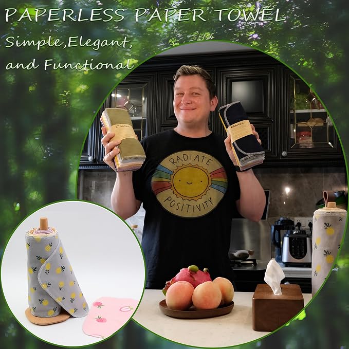 Paperless Towels Roll Washable Cotton Cloth, Reusable Paper Towels - Image 3