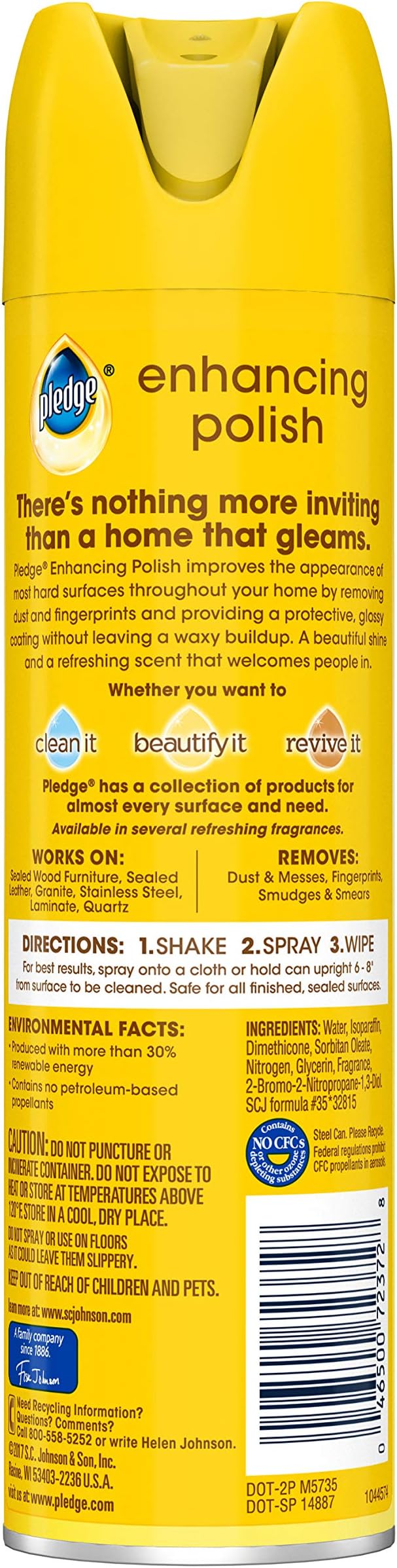 Pledge Multi-Surface Cleaner Spray and Wipes Bundle, Works on Leather, Lemon - Image 3