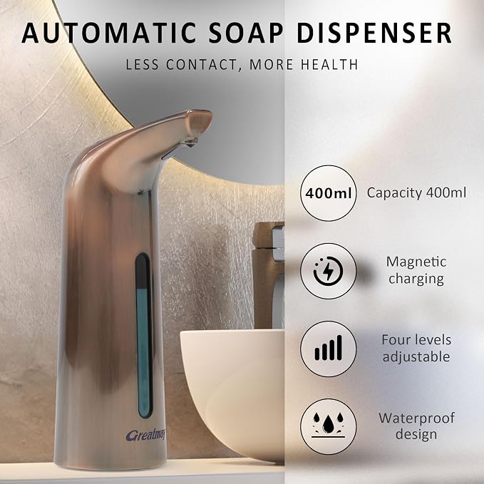 Convenient Automatic Soap Dispenser, 4 Adjustable Levels Touchless Hand - Image 2