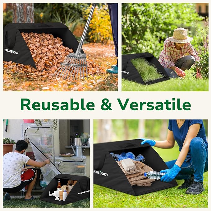 GreatBuddy Leaf Collector, Portable Lawn Bag, 26 Gallon Yard Waste Bag Oxford - Image 8