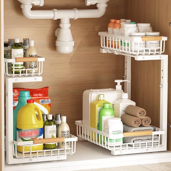 Under Sink Organizer, 2 Pack Under Sink Organizers and Storage, 2-Tier Pull Out by Unknown