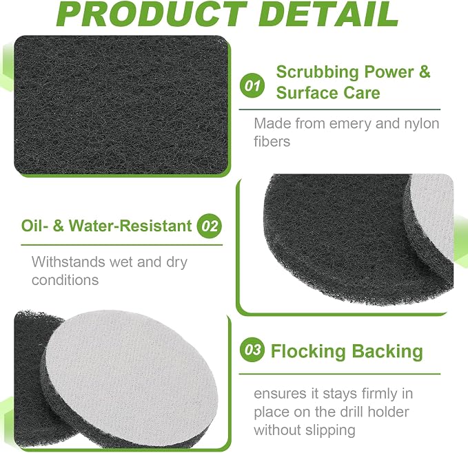 Power Scrub Pads, Scrubbing Pads 800 Grits Scouring Discs - Image 3