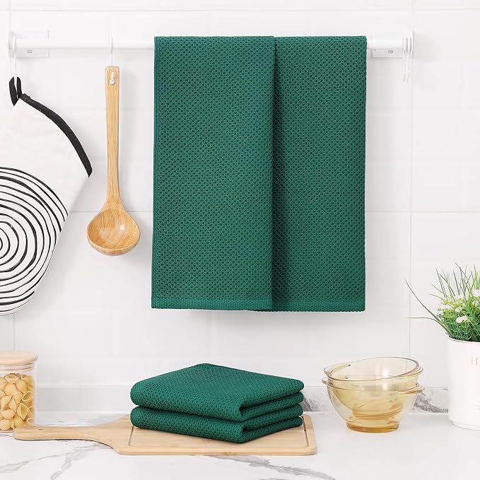 Kitinjoy 100% Cotton Waffle Weave Kitchen Hand Towels - Image 6