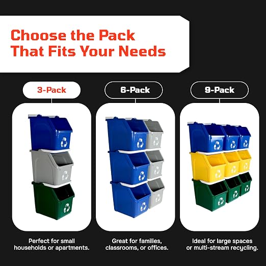 6 Gallon Stackable Recycling Bins - Image 5