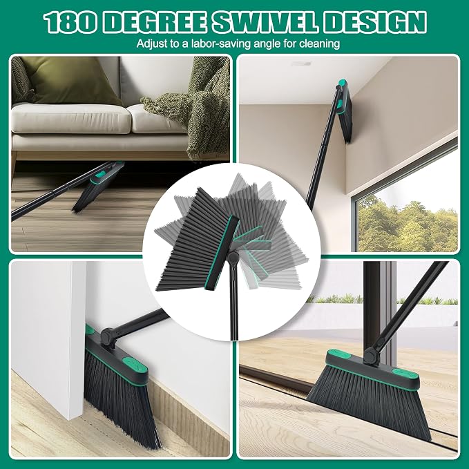 JEHONN Broom and Dust Pan, Upgraded Large Foldable Dustpan - Image 5
