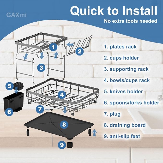 GAXmi Dish Drying Rack Over The Sink Dish Drainer - Image 4