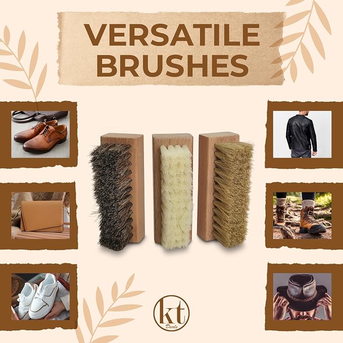 Small Shoe Cleaning Brush Set of 3 Brushes - Image 5