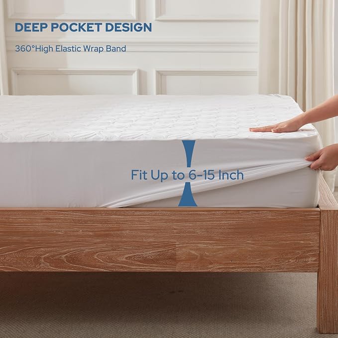BEDLORE Waterproof Mattress Protector, Twin Size Mattress Pad - Image 4