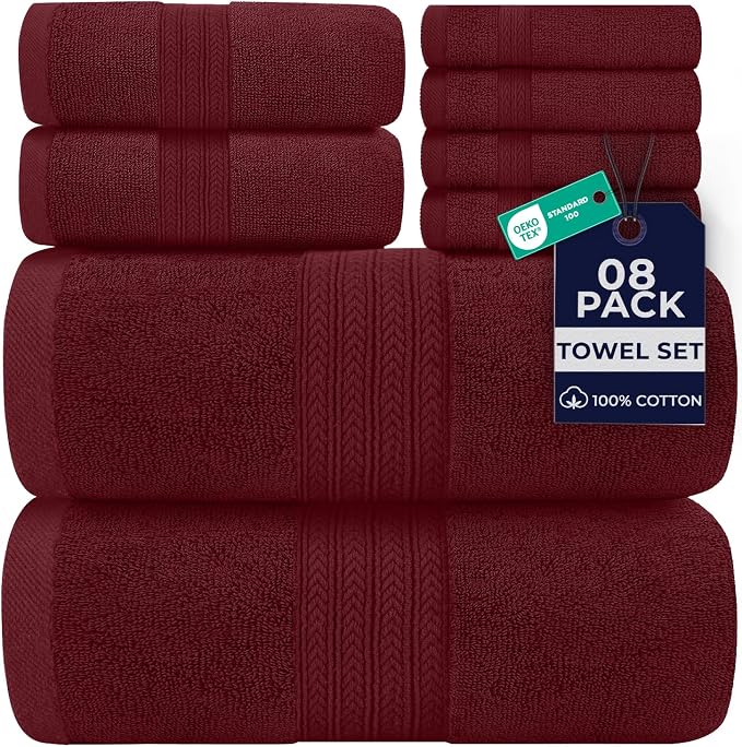 DAN RIVER 8 PC Luxury Bath Towels by DanRiver