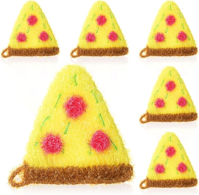 Breling 6 Pieces Pizza Shape Dish Sponge Dual Sided Non Scratch Dish Washing by Breling