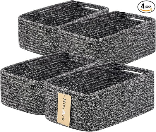 MiniArk Small Storage Baskets for Organizing | Closet Organizer Bins | Shelf by MiniArkStorageBasketsHome