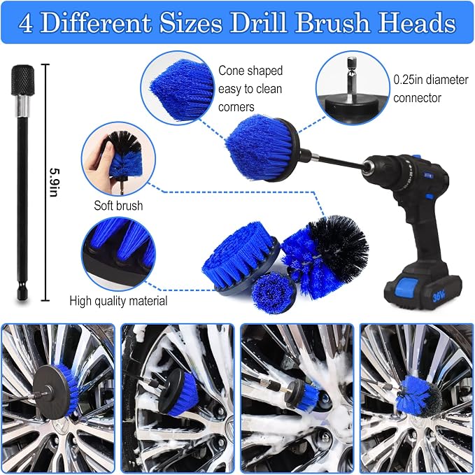 TTRCB 27Pcs Car Detailing Kit, Car Cleaning Kit, Car Detailing Brush Set - Image 4