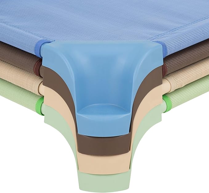 Sprogs Heavy-Duty Stackable Standard Size 52"L Daycare Cots for Kids and Toddlers, Stacking Preschool Classroom Kids Cots for Sleeping, Resting, Naptime, Pack of 12, Natural Colors