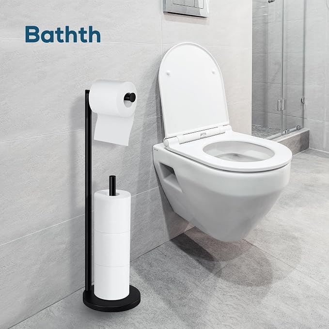 Toilet Paper Holder Stand, Toilet Paper Stand Black, Free Standing Toilet Paper - Image 5