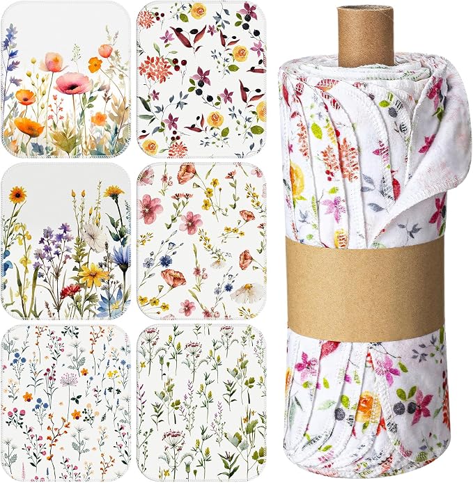 18 Pack Reusable Cleaning Cloths Washable Cotton Kitchen Dish Towels by Noveread
