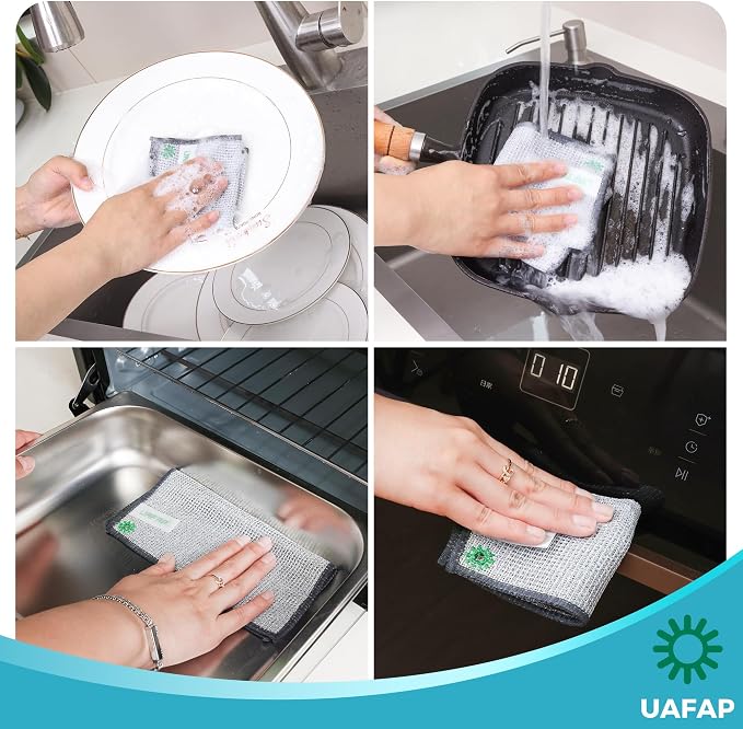 12 PCS Non Scratch Wire Dishcloth, Cleans Fast Without Scratching, Stands Up to - Image 7