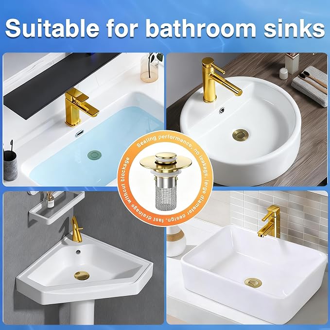 Sink Stopper Hair Catcher, Pop-up Sink Drain Strainer - Image 8