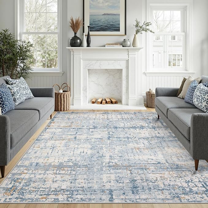 Blue 8x10 Area Rugs, Large Soft Rugs - Image 2