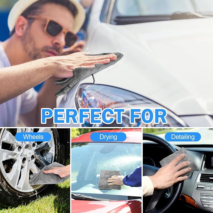 Tallew 15 Pcs 15 Pcs Car Microfiber Towels Buffing Drying Wash Cleaning Cloths - Image 5