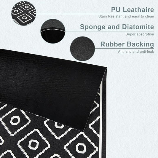 SUEH DESIGN Dish Drying Mat, Absorbent Coffee Mat 19.6 x 11.8 in Quick Dry - Image 2