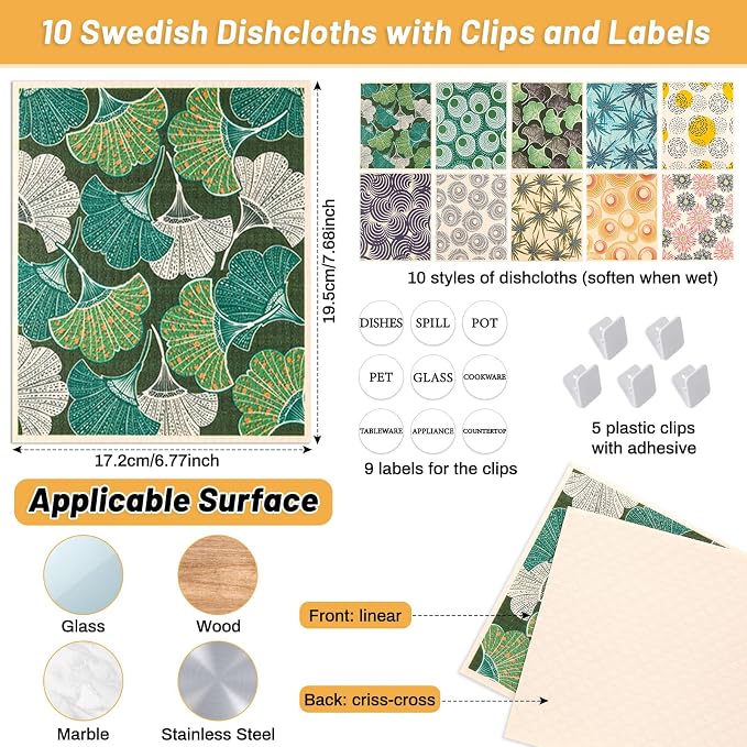 Lucomb 10 Pack Swedish Dishcloths - Image 3
