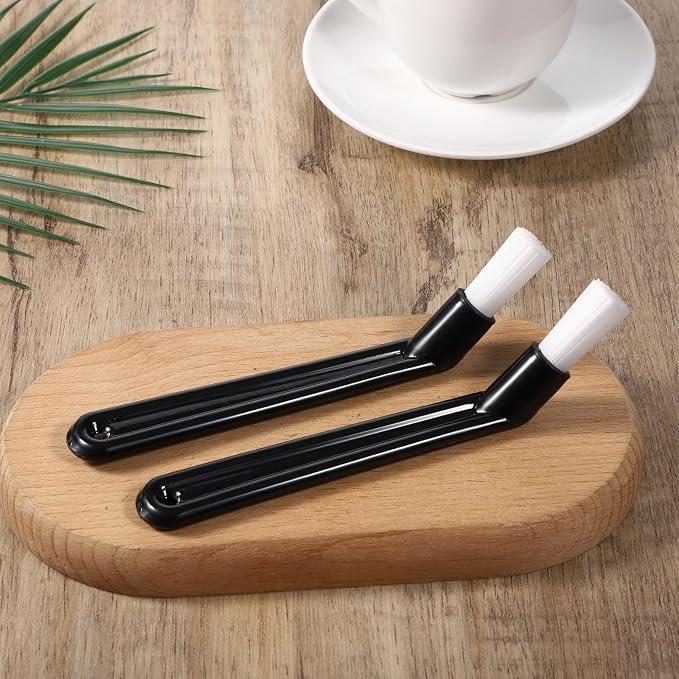 6" Nylon Head Espresso Brush, Bent Head Anti-Scalding Black Coffee Grinder - Image 2