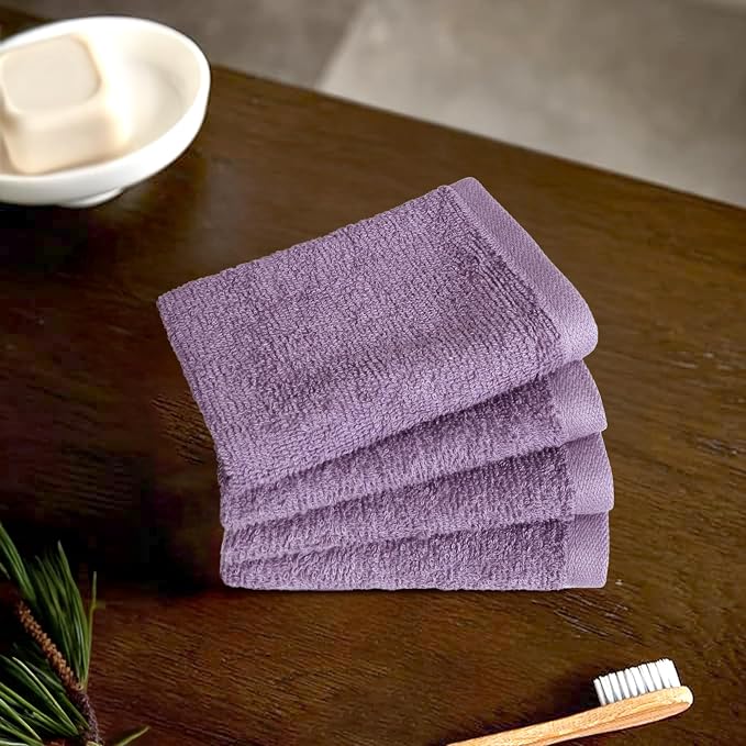 Amazon Basics washcloth for Bathroom, 100% Cotton Extra Absorbent, Fast Drying - Image 7