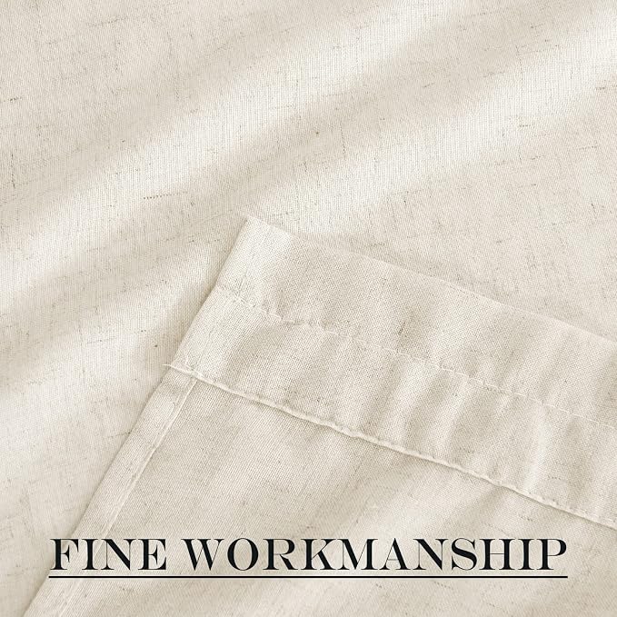 NICETOWN Natural Linen French Door Curtains Privacy Light Reducing Curtain - Image 6