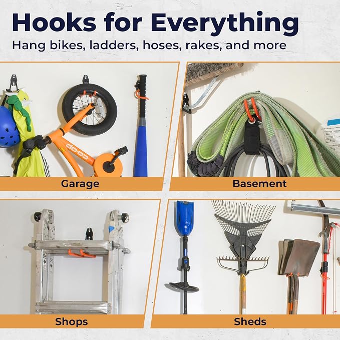 16 Pack Steel Heavy Duty Garage Hooks Storage Hooks - Image 4