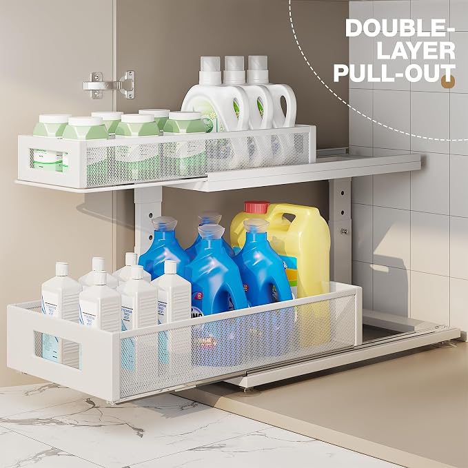 2 Pack 18.5IN-Depth Under Sink Organizer - Image 4