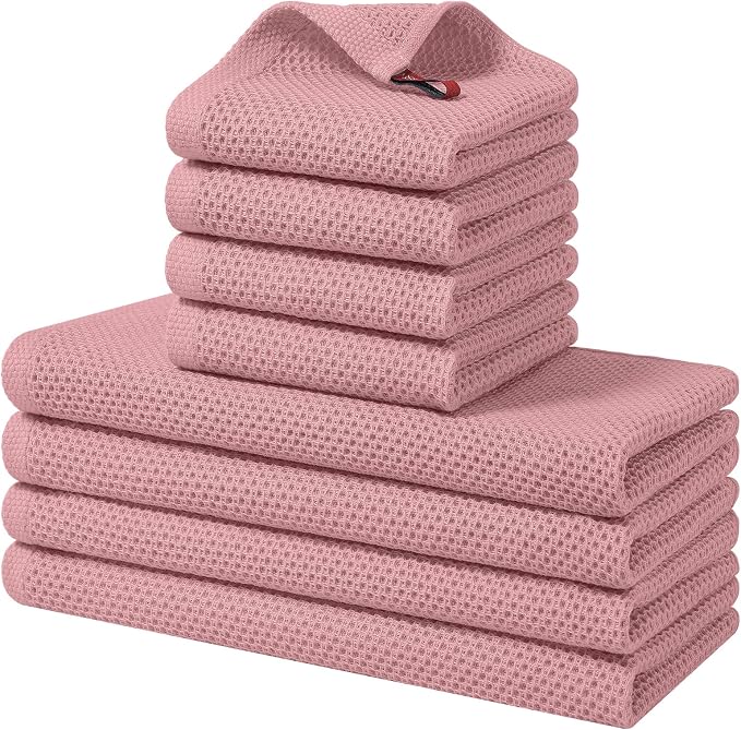 Homaxy 100% Cotton Kitchen Towels and Dishcloths Set, 12 x 12 Inches and 13 x by Homaxy