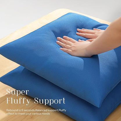 Phantoscope Pack of 2 Premium Dual Usage Outdoor Pillow Inserts, Waterproof Throw Pillows No Cover Needed, Colorful Decorative Couch Sham Cushion Stuffer Patio Couch Tent, Blue 20 x 20 Inches