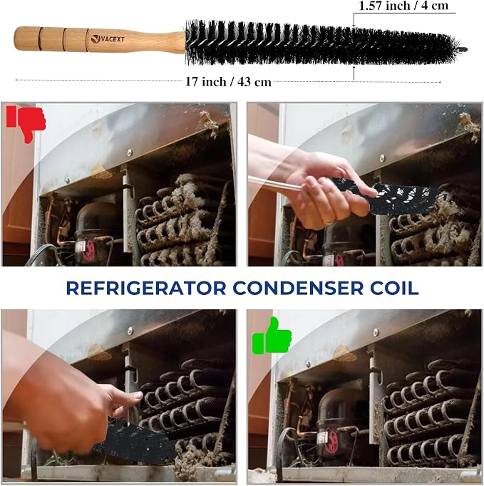Dryer Lint Brush Vent Trap Cleaner, Refrigerator Condenser Coil Brush & Crevice - Image 3