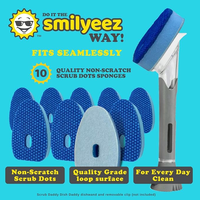 Smilyeez Blue Dotted Non-Scratch Scrubbing Sponge Refill - Image 2