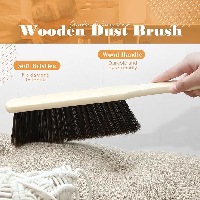Tioncy 16 Pieces Wooden Dust Brush Bulk Hand Broom Bench Soft Bristle Cleaning - Image 3