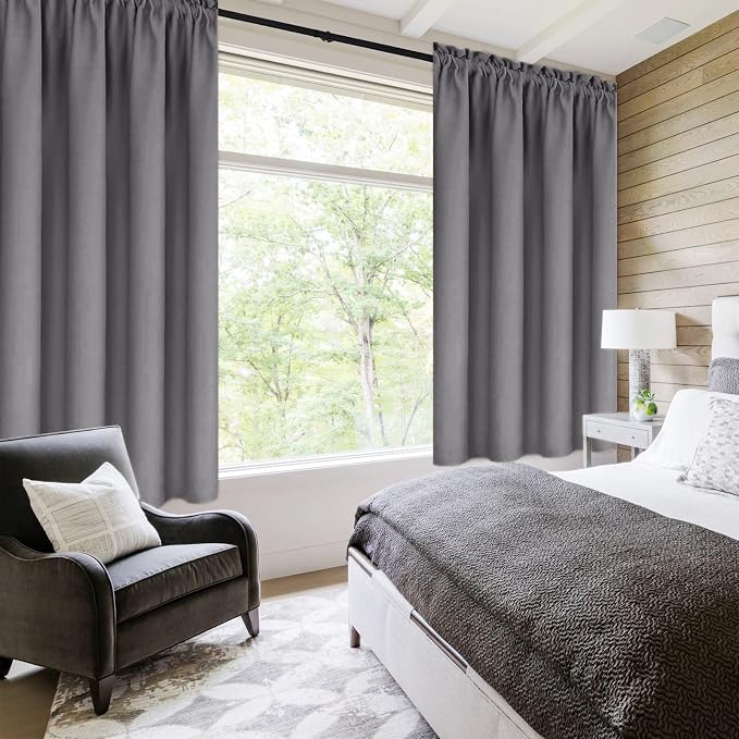 DWCN Blackout Curtains Room Darkening Thermal Insulated Bedroom Curtains Window - Image 2