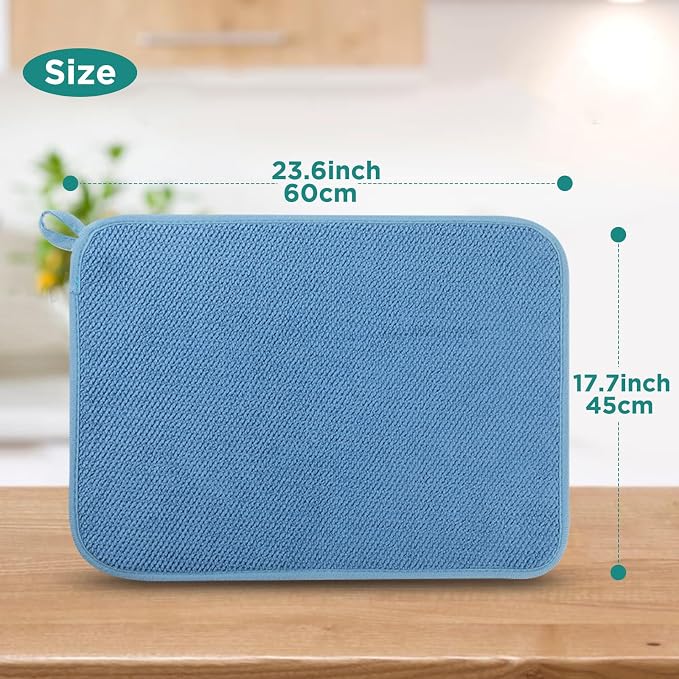 Microfiber Dish Drying Mat, Super Absorbent Kitchen Dish Drying Pad - Image 2