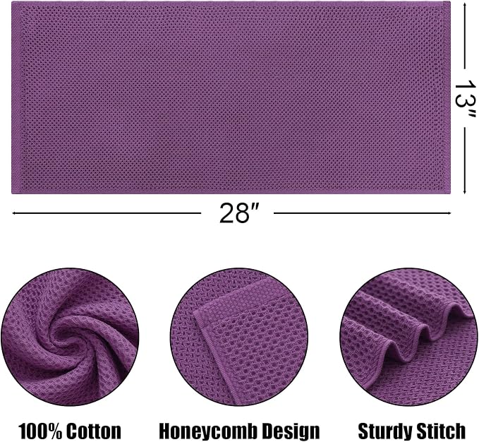 Kitinjoy 100% Cotton Waffle Weave Kitchen Hand Towels - Image 2