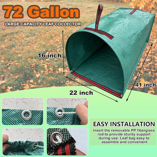72 Gallon Leaf Collector, Reusable Yard Dustpan-Type Garden Bag, Heavy Leaf - Image 2