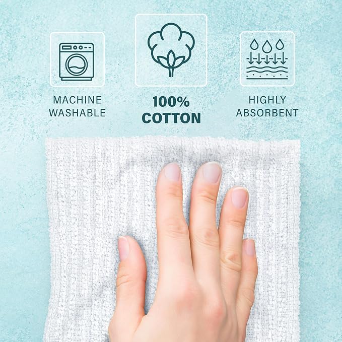 DecorRack 12 Pack 100% Cotton Kitchen Towels - Image 7