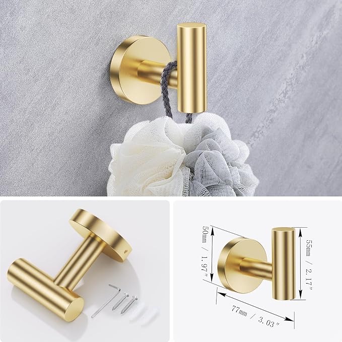 Lairuier Bathroom Hardware Set, 4-Piece Towel Holder Set Include Toilet Paper - Image 5