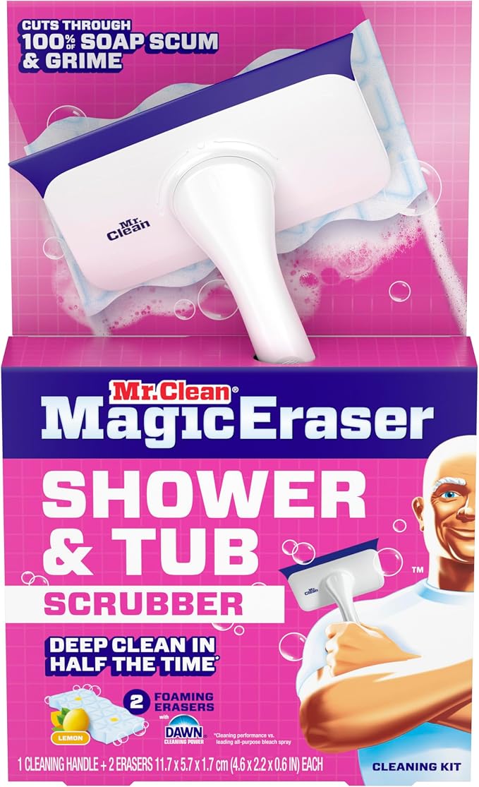 Mr. Clean Magic Eraser Shower & Tub Scrubber, Bathroom Cleaner, All in One - Image 13